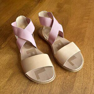 Sorel Ella II rose and tan sandals 7.5